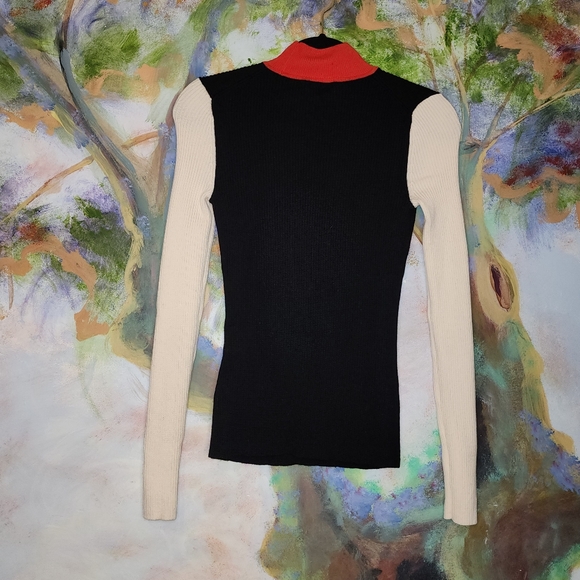 Tory Burch XXS Colorblocked Elegant Mockneck Sweater Excellent Condition - Picture 4 of 7